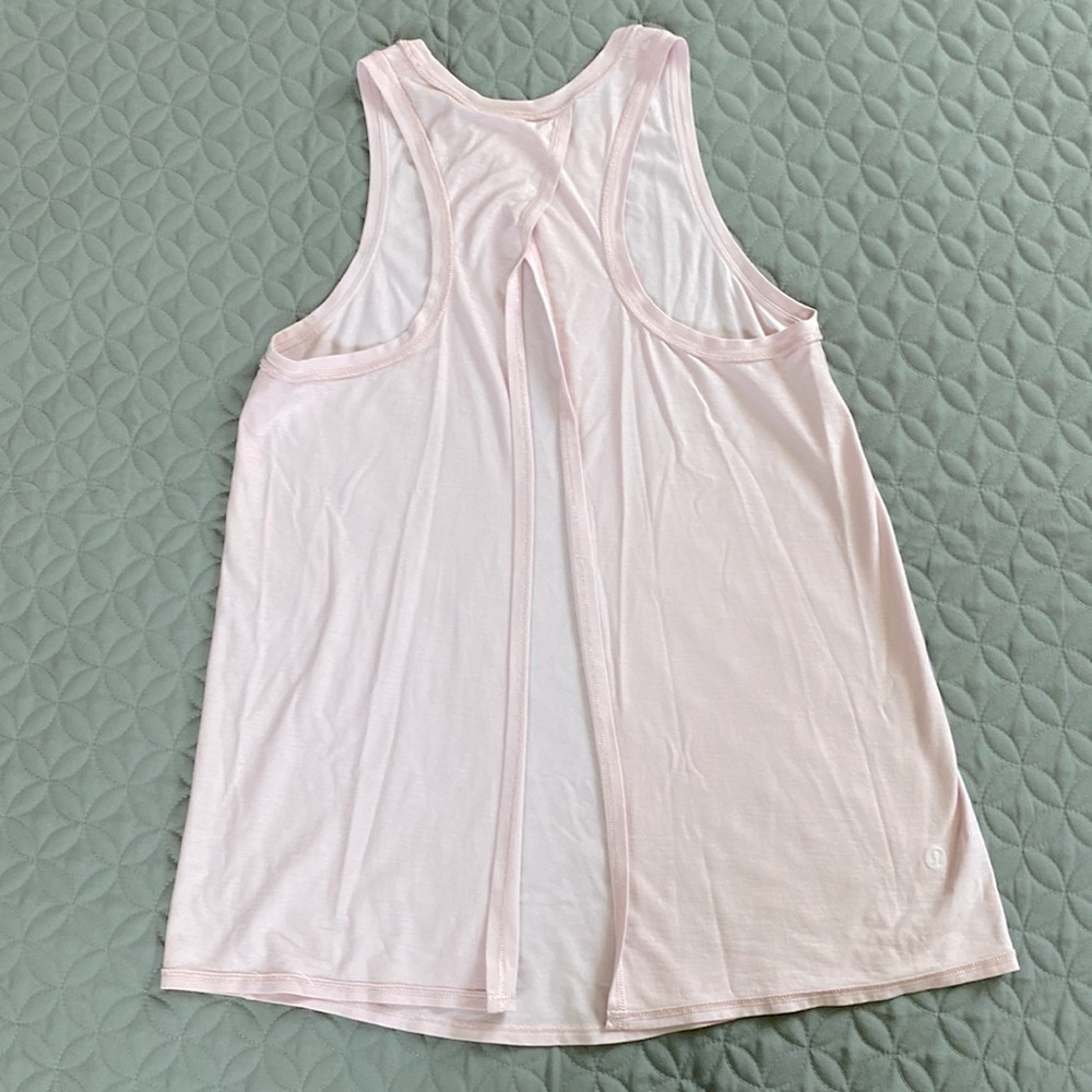 Lululemon Baby pink open tie back yoga tank